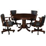 3 IN 1 GAME TABLE SET WITH 6 SWIVEL GAME CHAIRS